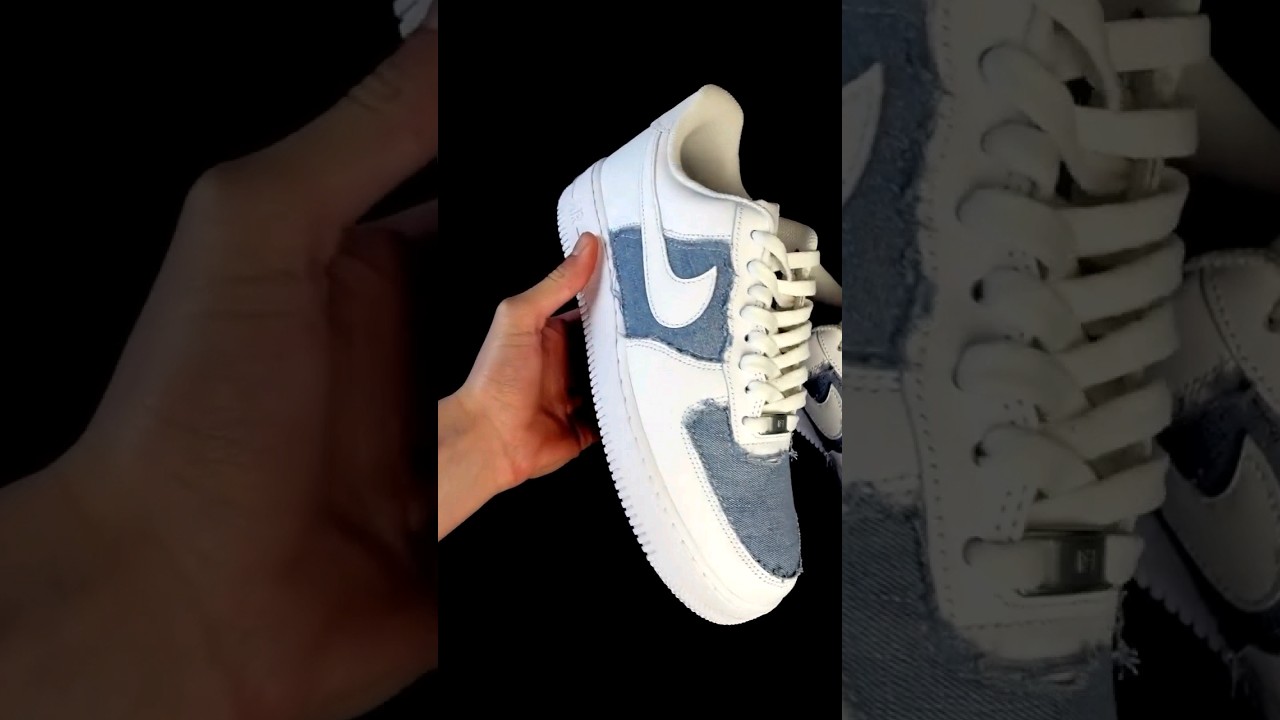 Denim Airforce 1s customs👟 cop or drop?