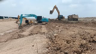 New video of excavator kobelco and Excavator cat