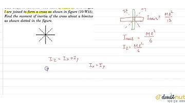 Two uniform identicla rods each of mass M and length l are joined to form a cross as shown in fi...