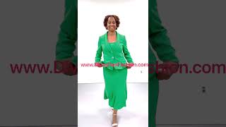Lily & Taylor 2834 Emerald Green Skirt Suit