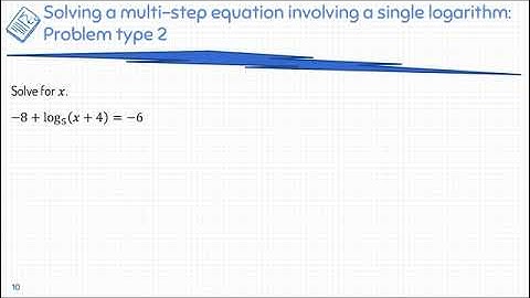 09.03 Solving a multi step equation involving a single logarithm: Problem type 2