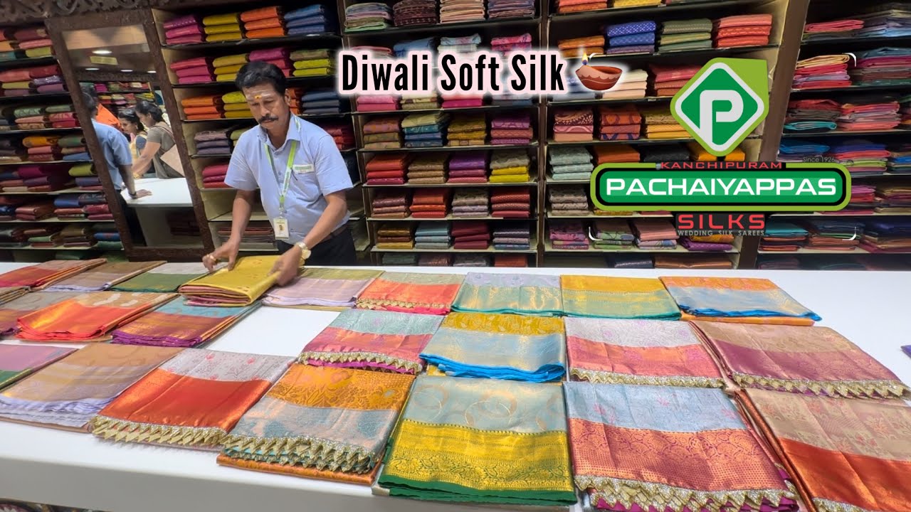 Tnagar Kanchipuram Pachaiyappas | Diwali 🪔 புதுமையான Border Pattu Silk Saree🌟| Ambani wedding saree