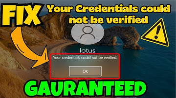 Your credential could not be verified Windows pin Fix