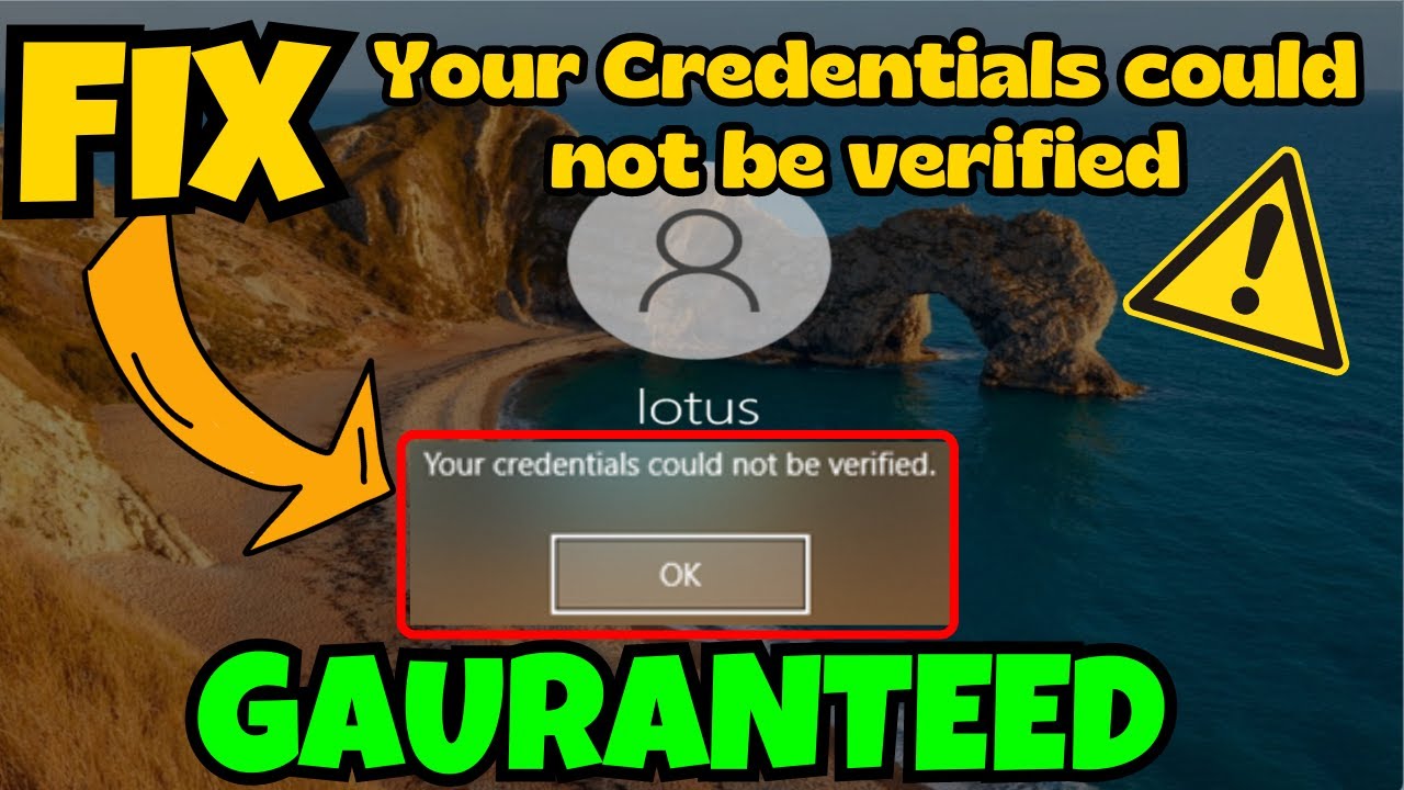 Your credential could not be verified Windows pin Fix