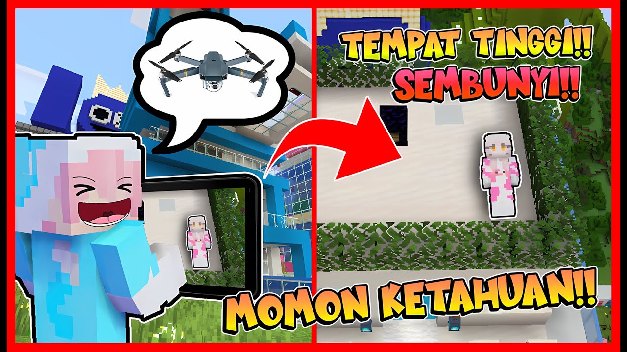 HIDE & SEEK TAPI ATUN PAKE CHEAT DRONE & KAMERA !! Feat @MOMON Minecraft