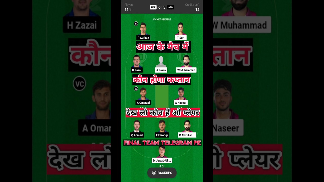 UAE vs AFG || UAE vs AFG T20 Match || Fantasy prime member 