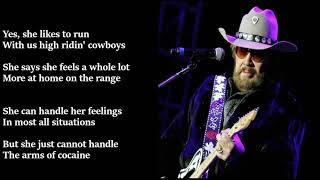 Video thumbnail of "Hank Williams Jr. - In The Arms Of Cocaine LYRICS"