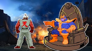 SHIN AKUMA VS THANOS! THE CRAZIEST BATTLE EVER! ARINO WENT CRAZY!