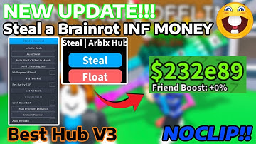 Steal a Brainrot Script GUI Hack | Instant Steal, Infinite Cash, Auto Lock Base + More!