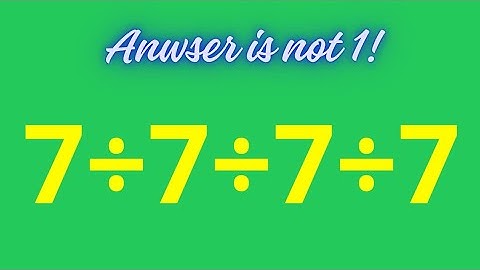 Most People Get This Wrong! 😱 | 7÷7÷7÷7 Explained