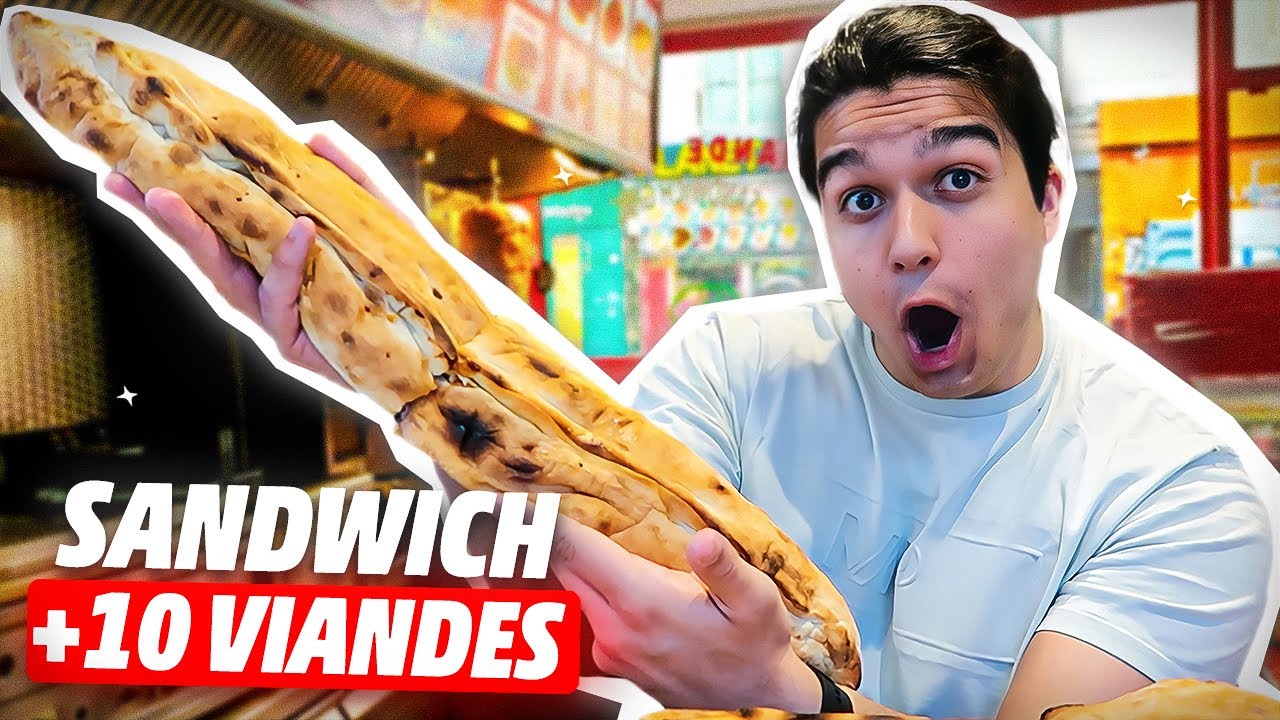 JE TESTE LE SANDWICH LONG COMME UN BRAS AVEC 10 VIANDES ! - YouTube