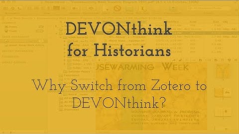 Why Switch from Zotero to DEVONthink