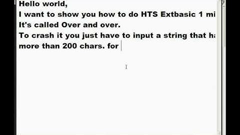 HTS Extbasic 1 Tutorial