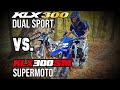 Hitting Jumps on a KLX300 Dual Sport VS. Supermoto!