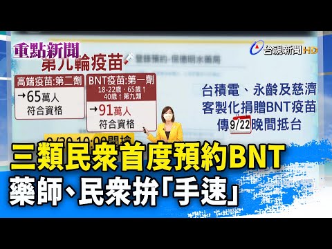 三類民眾首度預約BNT 藥師、民眾拚「手速」【重點新聞】-20210920