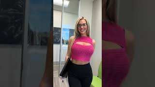 Marie Dee Walking in an Elegant Dress | Tight Jeans | Bikini top | Modeling with Mirror View