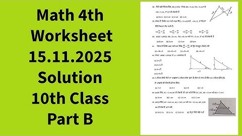 10th Class Part B Math CEP 4th worksheet Bilingual Solution 2025