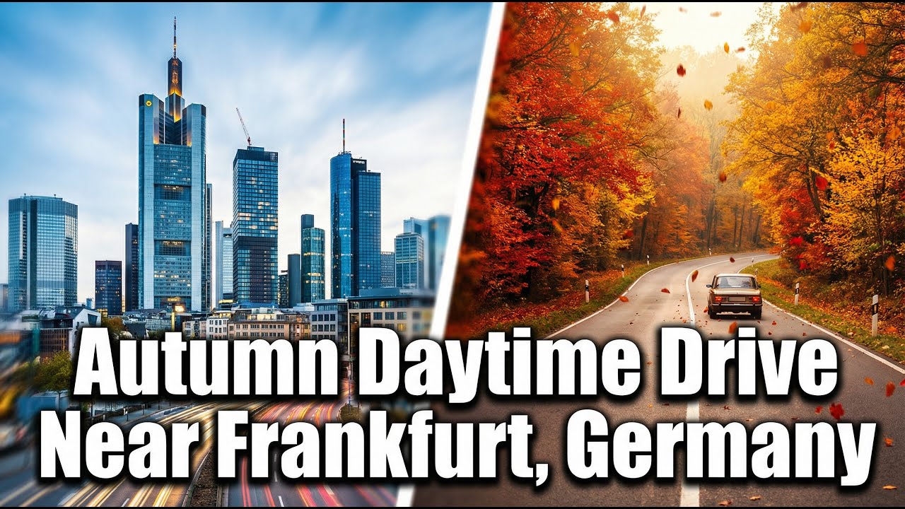 Golden Autumn Day Drive Near Frankfurt, Germany 🍁🚗🌇