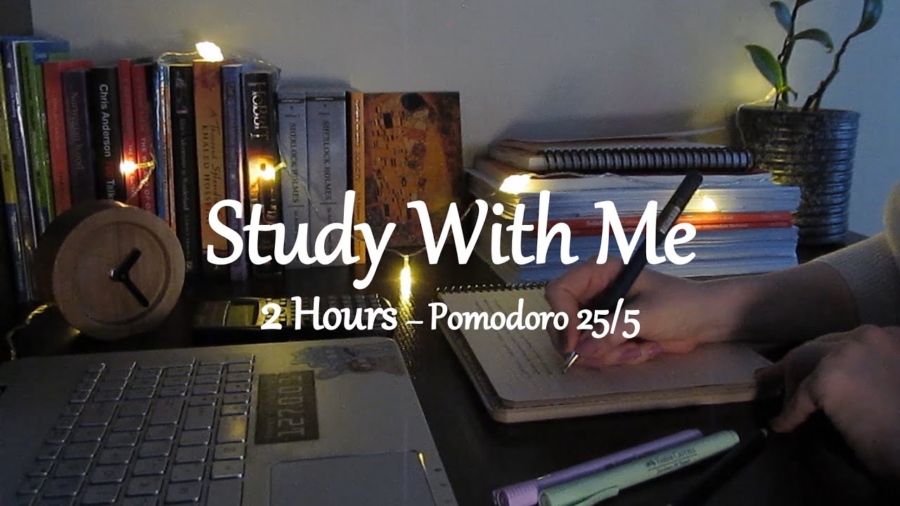 Study With Me | 2 Hours | Pomodoro 25/5 | Rainy Day - YouTube