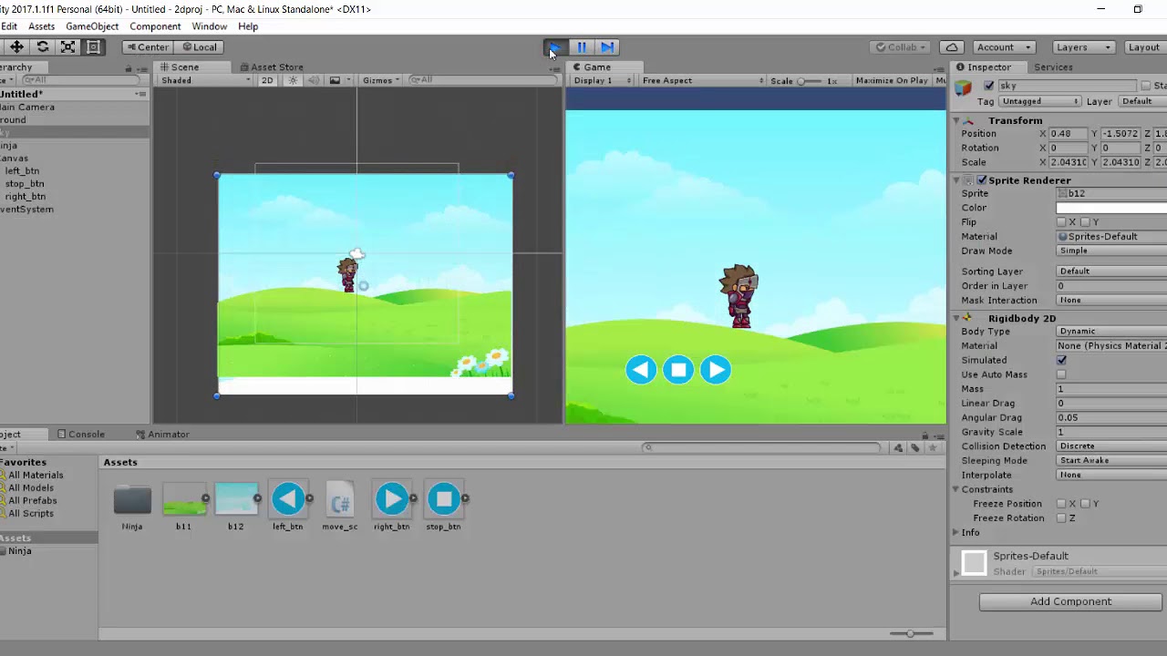 دروس Unity لعبة 2D: الدرس الرابع إضافة الحركة - YouTube