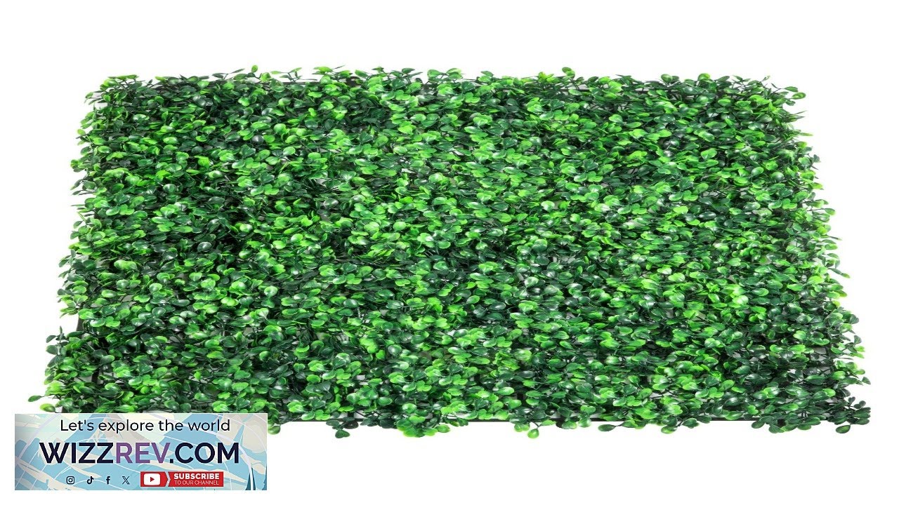 VEVOR Artificial Boxwood Panel UV 24pcs Boxwood Hedge Wall Panels Artificial Grass