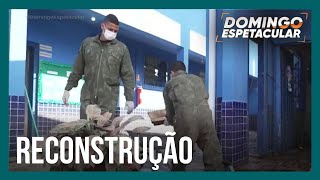 Fuzileiros da Marinha do Brasil começam a reconstruir escolas em Guaíba (RS)