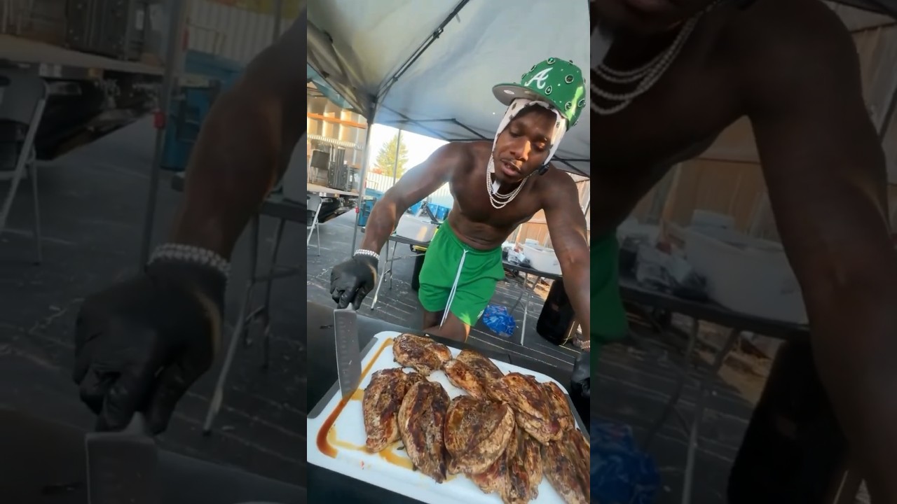DaBaby Cooking Jerk Chicken on a Hibachi Grill, While on Tour w Wiz Khalifa 