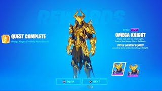 Fortnite All Omega Knight Level Up Tokens Location Guide Week 4 - Aurum Eques Outfit
