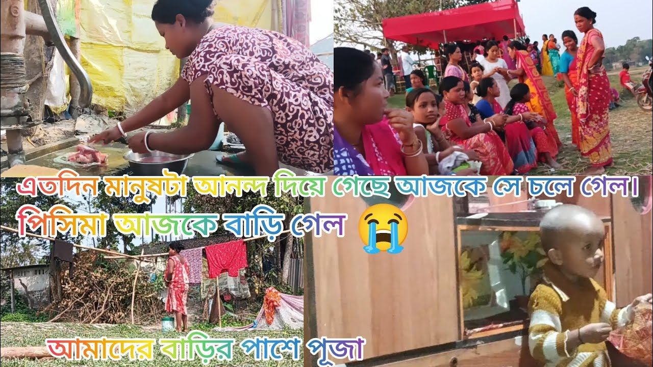 এতদিন সেই মানুষটা আনন্দ দিয়ে গেছে 😭 পিসিমা 😰 আজকে বাড়ি গেল আমাদের বাড়ির পাশে পূজা 🙏
