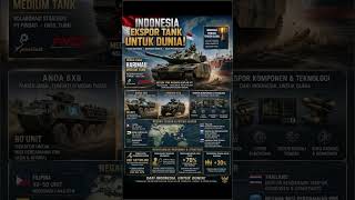 INDONESIA SIAP MENJADI PEMAIN GLOBAL INDUSTRI TANK DAN KENDARAAN TEMPUR 🇮🇩Indonesia terus menunj