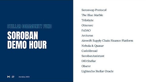 Soroban Ecosystem Demo Hour | Meridian 2023