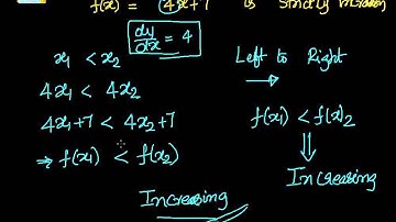 Application of derivatives:   Increasing and decreasing functions -  Concept & Examples 1