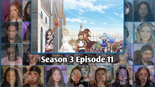 KONOSUBA SEASON 3 - EPISODE 11 REACTION MASHUP - GOD'S BLESSINGS FOR THESE UNCHANGING DAYS