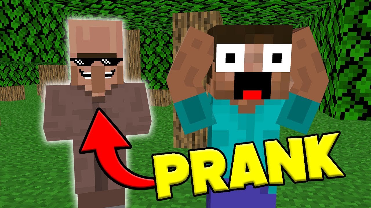 PRANKING as a VILLAGER in MINECRAFT! (funny trolling video)