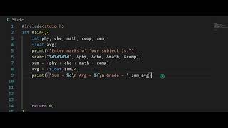 How do you calculate sum , average and grade marks of 4 subjects? Lecture - #17