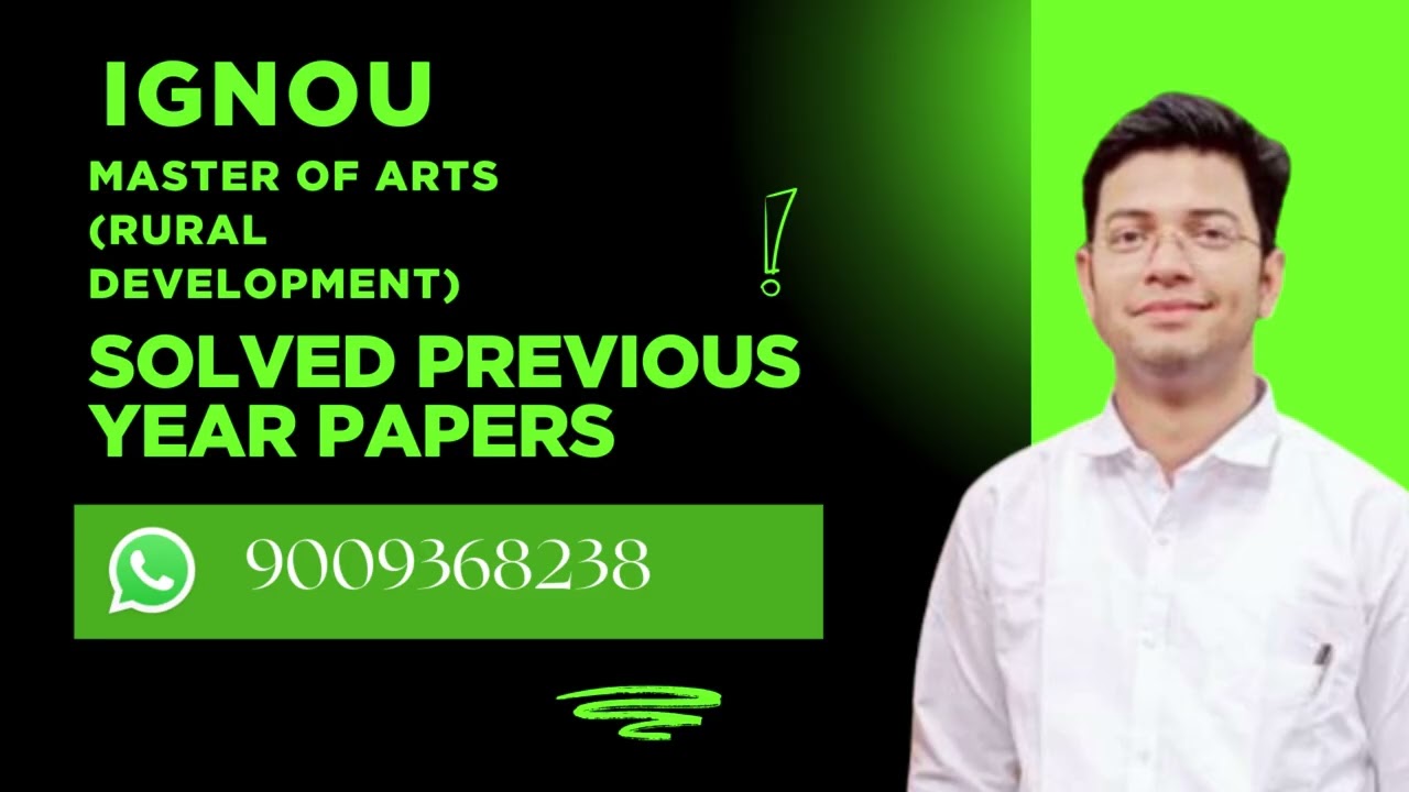 IGNOU M.A. RURAL DEVELOPMENT SOLVED PREVIOUS YEAR PAPERS AVAILABLE