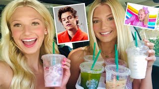 Trying Celebrity STARBUCKS Drinks || HARRY STYLES never disappoints!!
