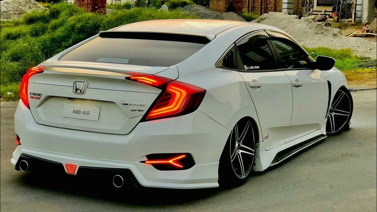 Honda Civic X White Modified Youtube