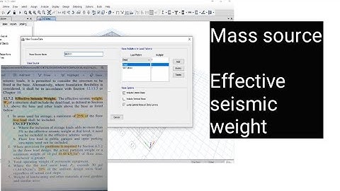 Mass source ASCE 7-16 || Etab || structure design