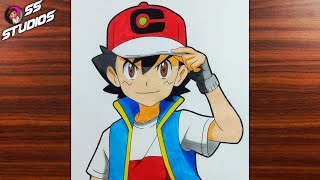 How To Draw Ash Ketchum From Pokemon | Beginners drawing tutorials step by step | Art videos screenshot 5