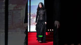 See-Through Lace Gown: Chloe Zhao's Red Carpet Style #shorts