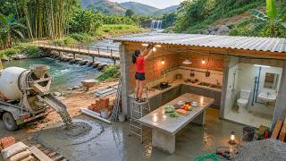 TIMELAPSE -- Installing Kitchen &amp; Bathroom Lighting System | Build a Beautiful Concrete Dining Table