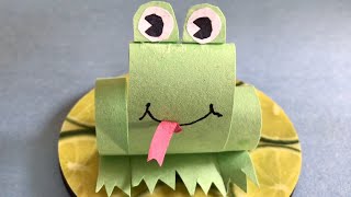 How to make Paper Frog! Paper Frog RIBBIT! DIY Moving Paper Toys! Super Easy and Fun!