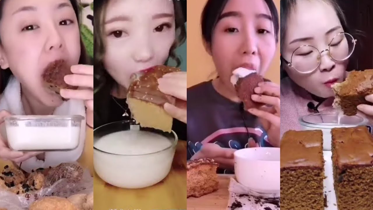 JUJUBE CAKE (枣糕) with MILK/YOGHURT ||ASMR Mukbang 디저트 먹방 吃播 *Milk/Yoghurt dipping series