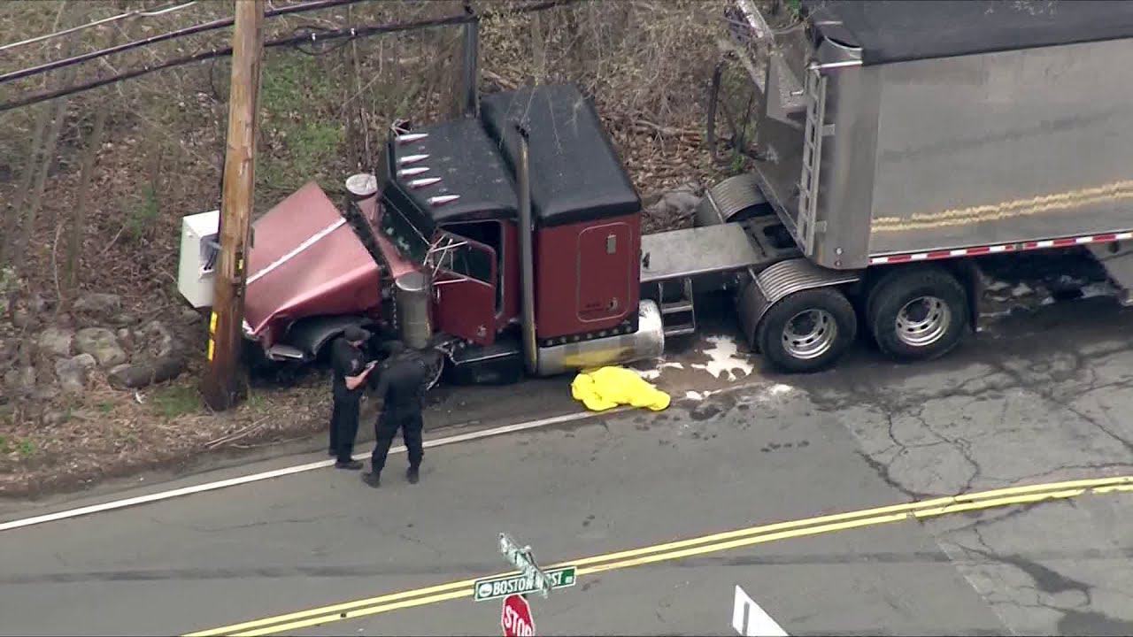 Serious crash with car, tractor trailer shuts down Route 20 - YouTube