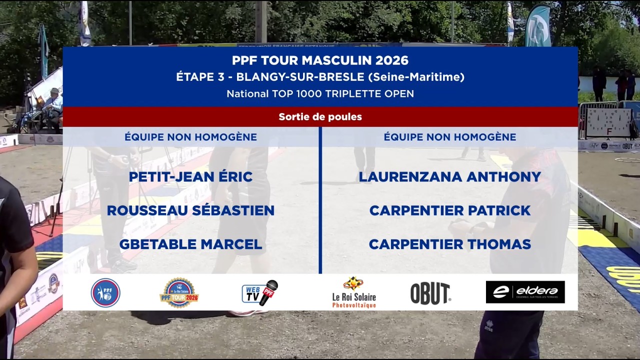 Miniature : PPF TOUR MASCULIN 2026 - Étape 3 - BLANGY-SUR-BRESLE - Sortie de poules - GBETABLE vs LAURENZANA.