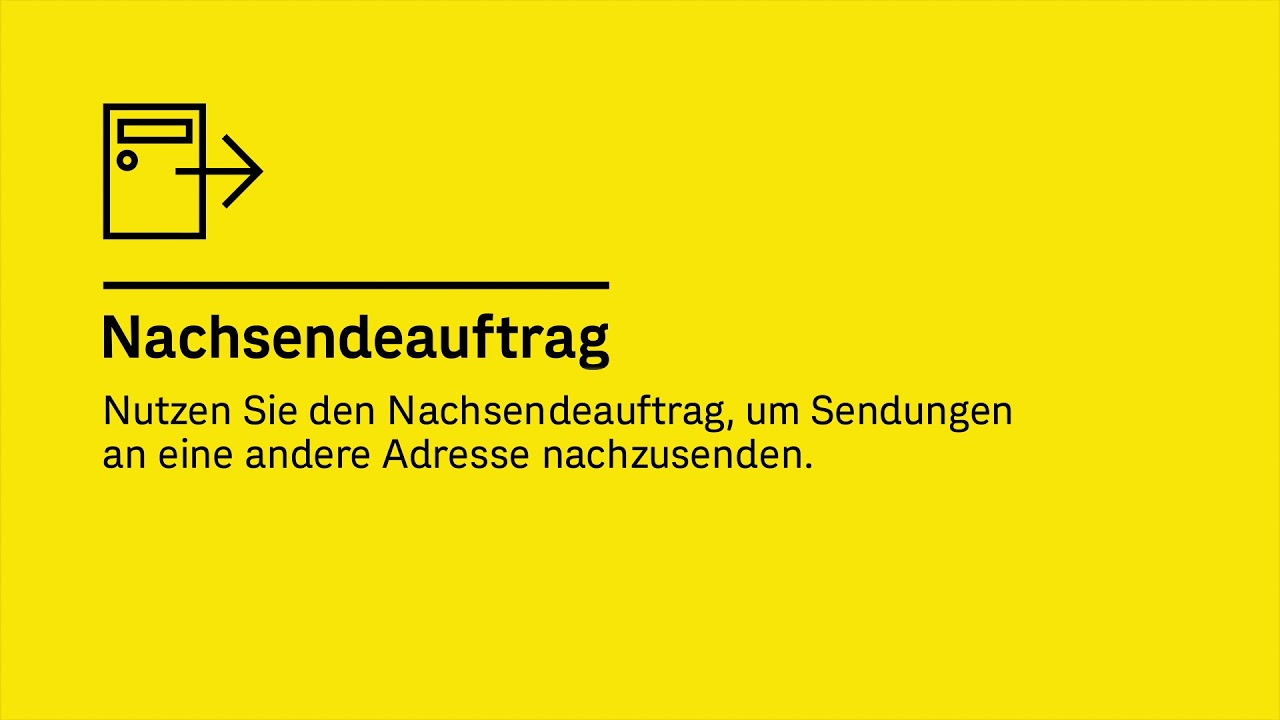 Sendungen einfach empfangen; egal wo Sie sind mit dem Nachsendeauftrag der Post. YouTube Sendungen einfach empfangen; egal wo Sie sind mit dem Nachsendeauftrag der Post. YouTube
