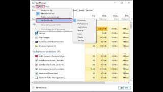 How to set default tab in task manager in windows 10 computer