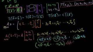 Matrix vector products as linear transformations | Linear Algebra | Khan Academy