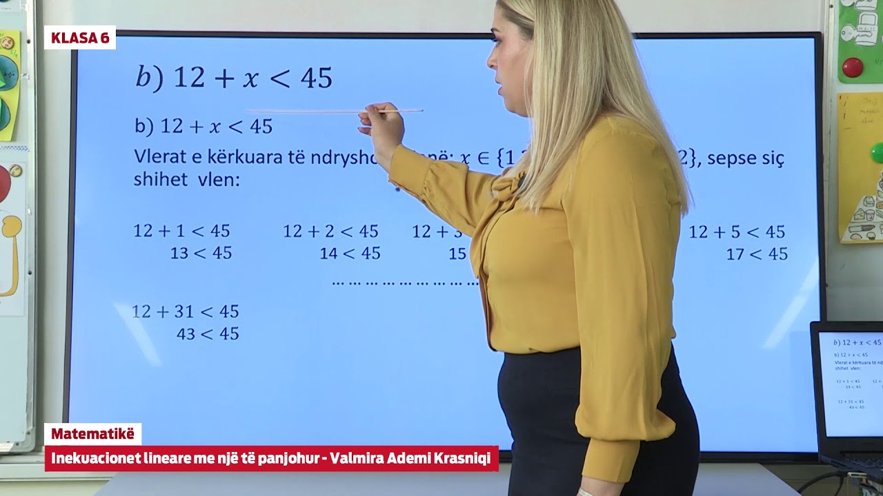e Mesimi Klasa 6 - 6055   Matematikë   Inekuacionet lineare me një të panjohur